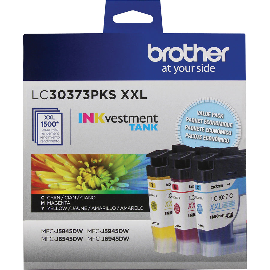 Brother LC30373PKS Original Inkjet Ink Cartridge - Cyan, Magenta, Yellow - 3 / Pack - LC30373PKS