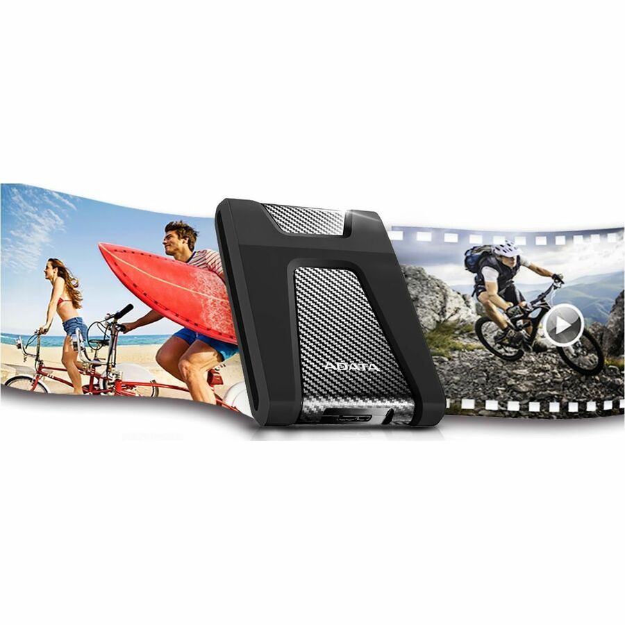 Adata DashDrive Durable HD650 AHD650-1TU31-CBK 1 TB Portable Hard Drive - 2.5" External - Black - AHD650-1TU31-CBK