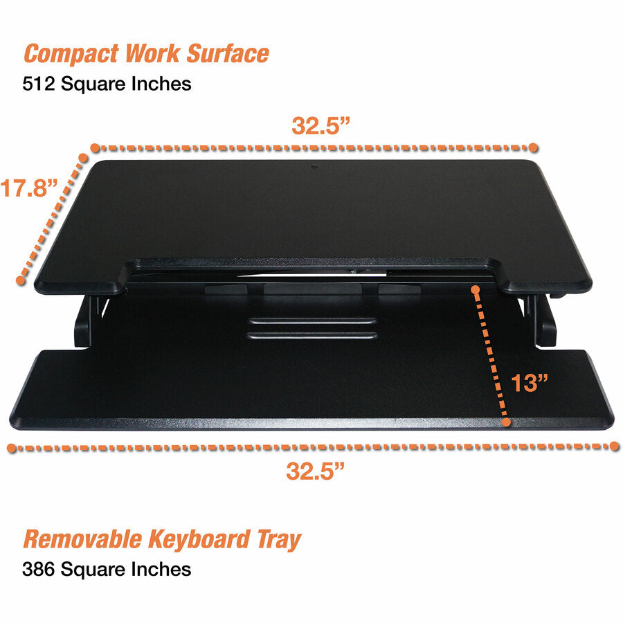 Victor High Rise Height Adjustable Compact Standing Desk with Keyboard Tray - DCX610