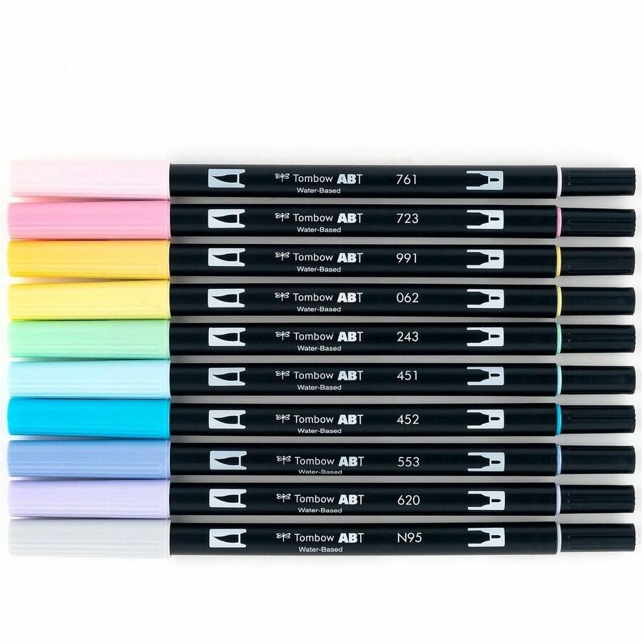 Tombow Dual Brush Pen Art Markers, Pastel, 10-Pack - 56187