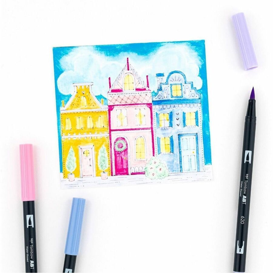 Tombow Dual Brush Pen Art Markers, Pastel, 10-Pack - 56187