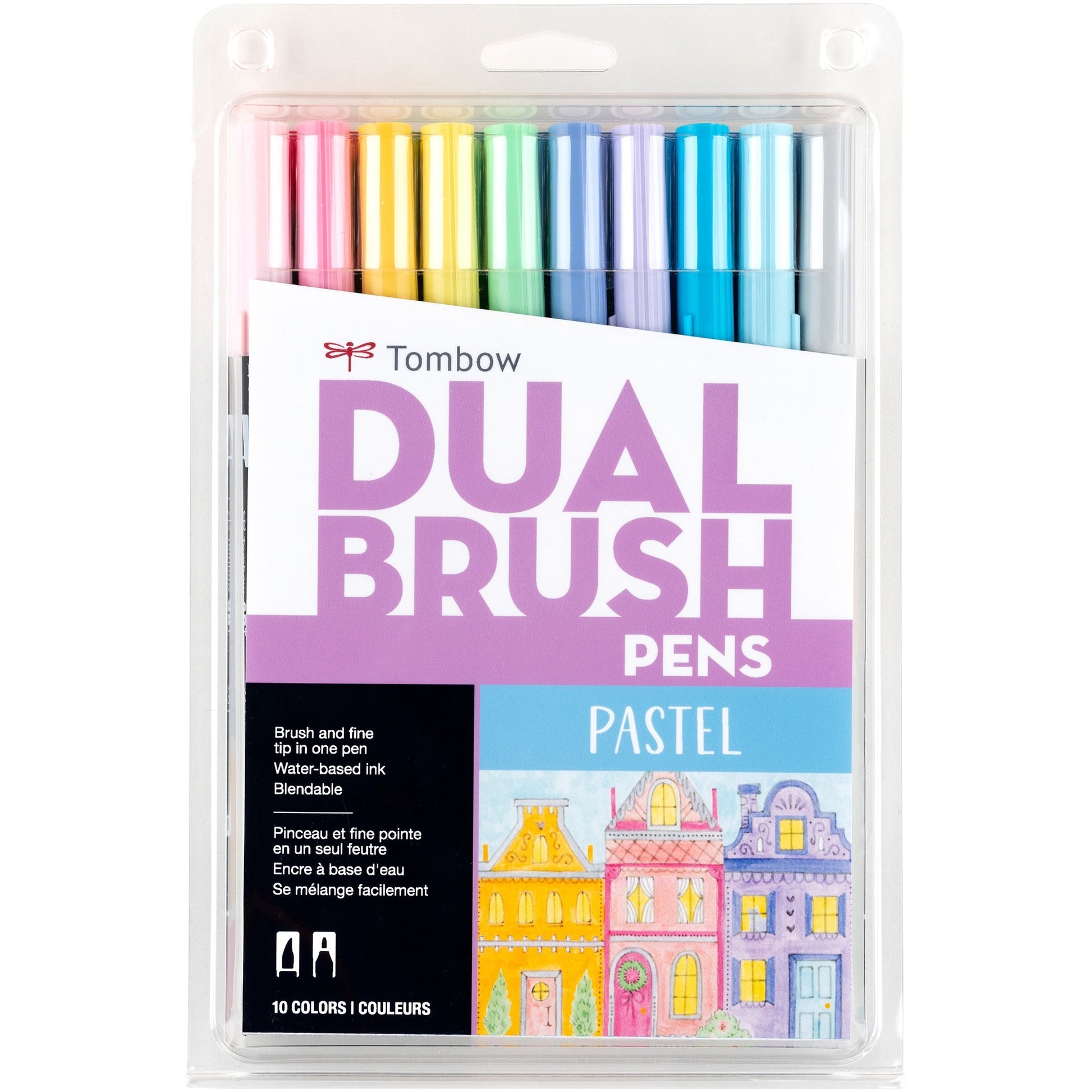 Tombow Dual Brush Pen Art Markers, Pastel, 10-Pack