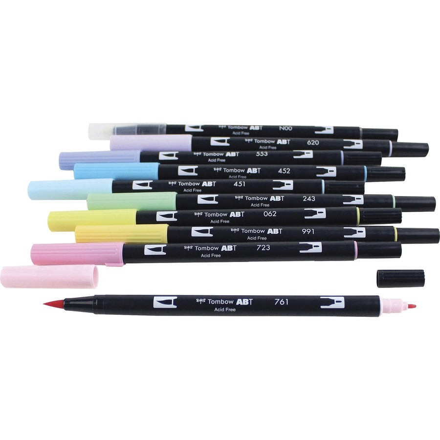Tombow Dual Brush Pen Art Markers, Pastel, 10-Pack - 56187
