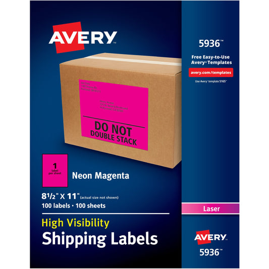 Avery&reg; High Visibility Neon Shipping Labels