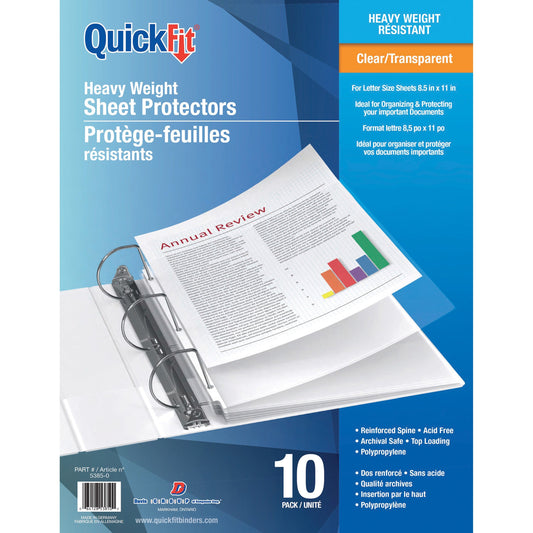 QuickFit Letter Heavy Weight Sheet Protectors