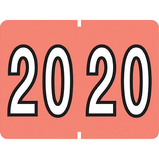 Pendaflex End Tab Year Labels - 2020 - Pink- 500/Pack