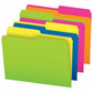 Pendaflex Twisted Glow 1/2 Tab Cut Letter Recycled Top Tab File Folder - 67100