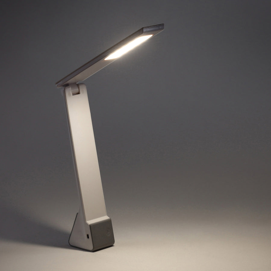 Vision Compact Foldable LED Desk Lamp with Built-in Battery - VLED1810-WH