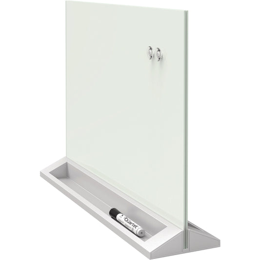 Quartet Glass Desktop Dry-Erase Panel, Frameless, 23" x 17"