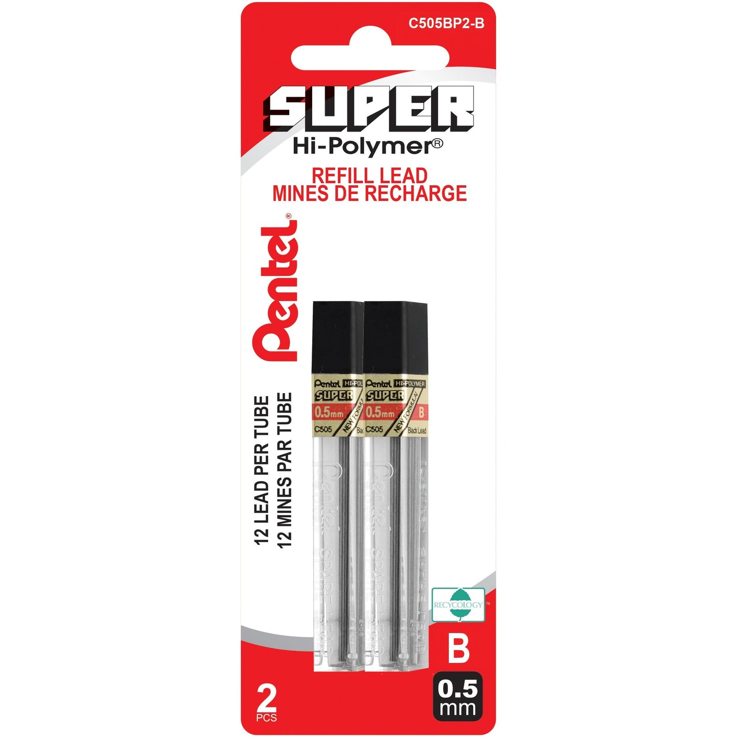 Pentel Super Hi-Polymer Pencil Leads B 0.5 mm