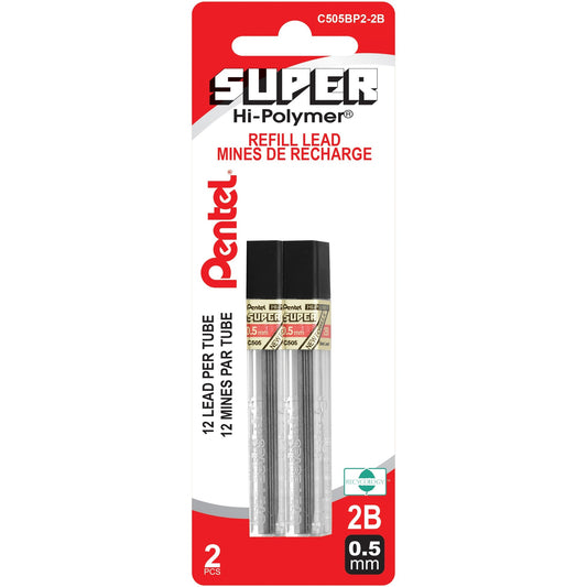 Pentel Super Hi-Polymer Pencil Leads 2B 0.5 mm