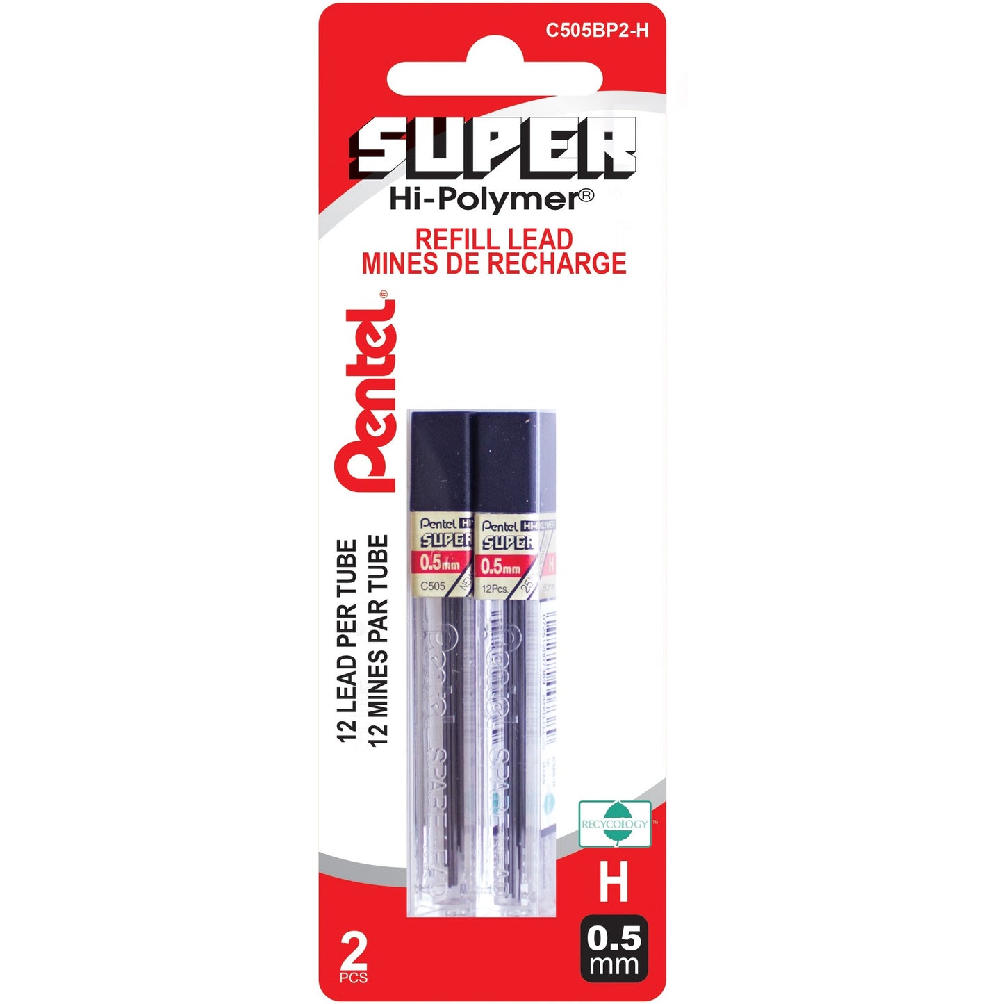 Pentel Super Hi-Polymer Pencil Leads H 0.5 mm