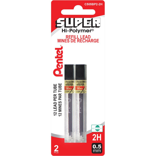 Pentel Super Hi-Polymer Pencil Leads 2H 0.5 mm