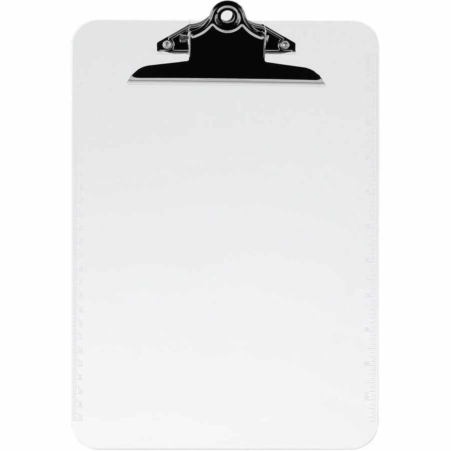 Business Source Spring Clip Plastic Clipboard - 01860