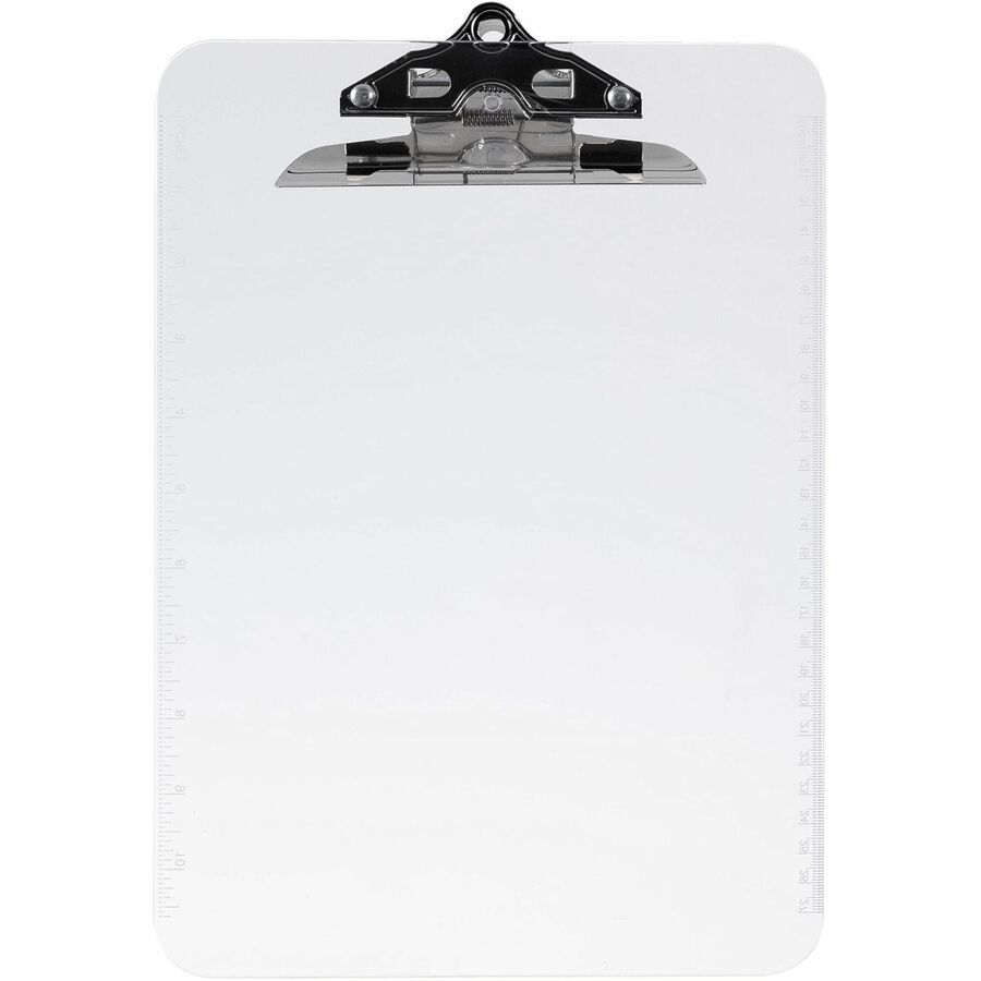 Business Source Spring Clip Plastic Clipboard - 01860