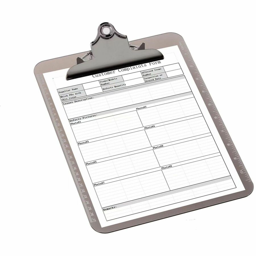Business Source Spring Clip Plastic Clipboard - 01861