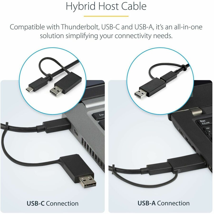 StarTech.com Universal Laptop Docking Station, Hybrid USB-C & USB-A Dock, Dual 4K DP & HDMI, 60W PD, Mac / Windows / Chrome OS, GbE - DK30C2DPPD