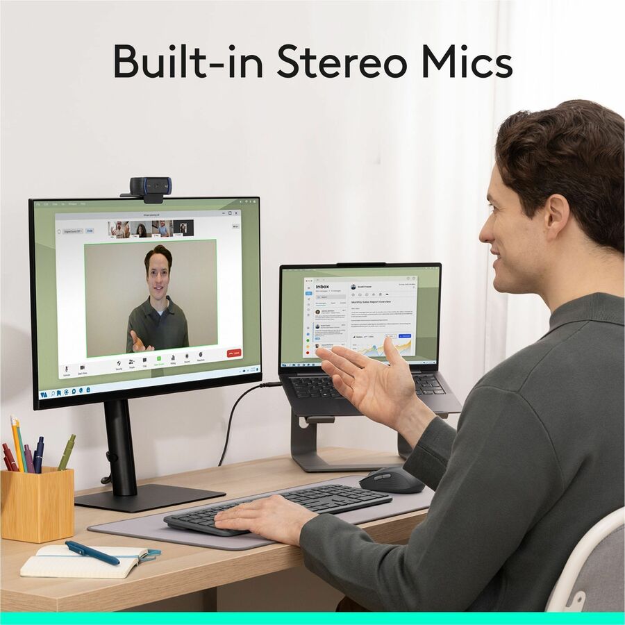 Logitech C920S Webcam - 3 Megapixel - 30 fps - Black - USB 3.1 - 1 Each - 960-001257