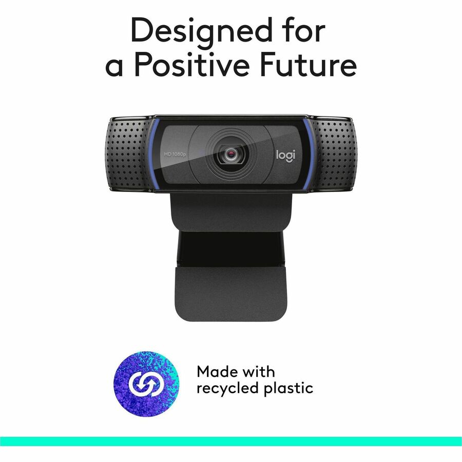 Logitech C920S Webcam - 3 Megapixel - 30 fps - Black - USB 3.1 - 1 Each - 960-001257