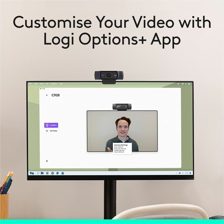 Logitech C920S Webcam - 3 Megapixel - 30 fps - Black - USB 3.1 - 1 Each - 960-001257