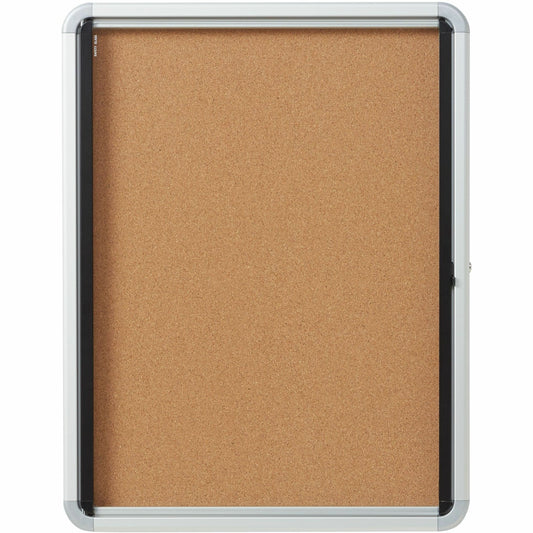 Quartet Euro Enclosed Cork Bulletin Board for Indoor Use, 1 Swing Door, 21" x 27"
