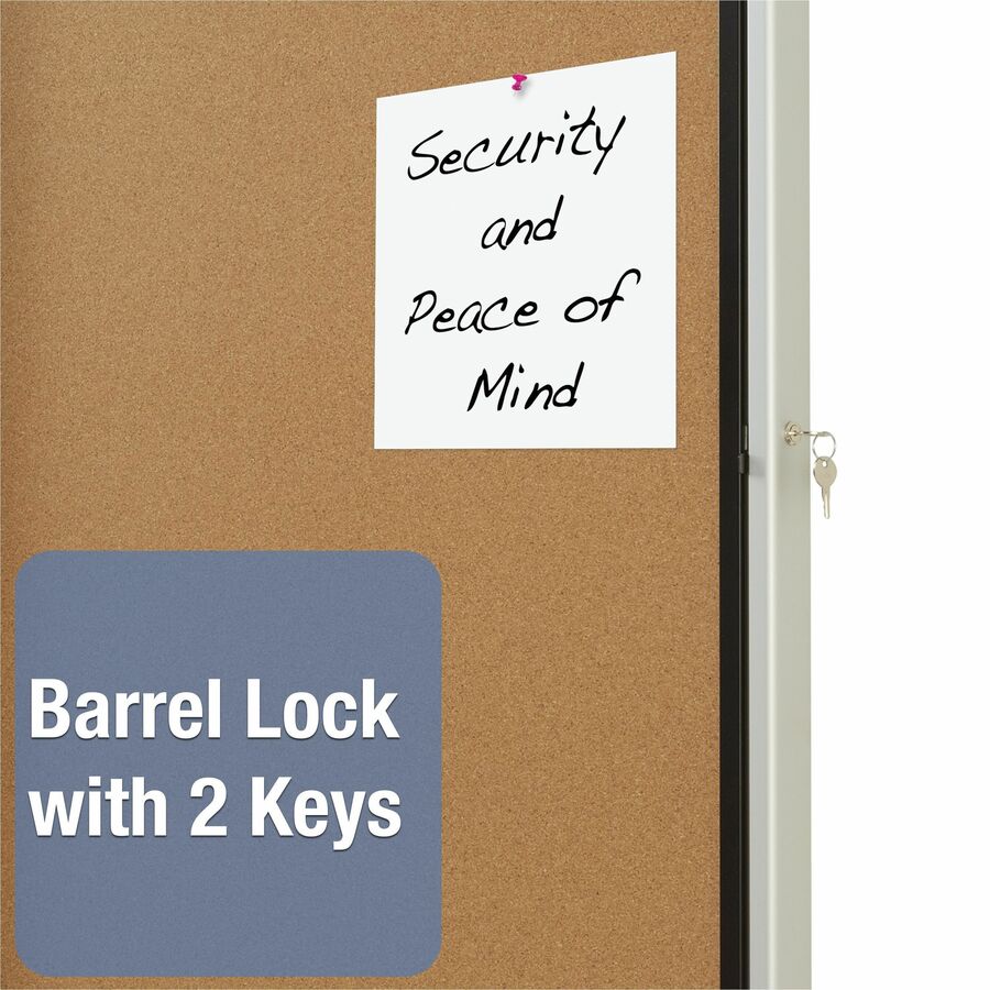 Quartet Euro Enclosed Cork Bulletin Board for Indoor Use, 1 Swing Door, 21" x 27" - 3413820220