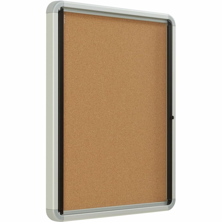 Quartet Euro Enclosed Cork Bulletin Board for Indoor Use, 1 Swing Door, 21" x 27" - 3413820220