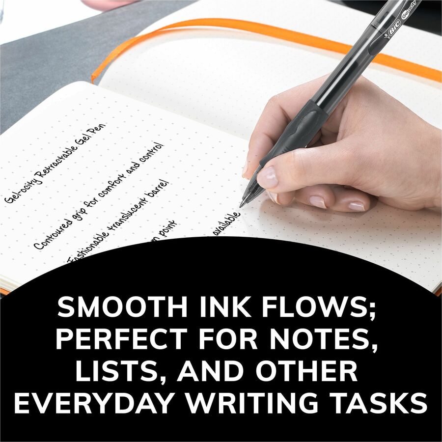 BIC Gel-ocity Original Assorted Fashion colours Gel Pens, Medium Point (0.7mm), 8-Count Pack, Retractable Gel Pens With Comfortable Grip - RLCAP81-AST