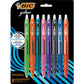 BIC Gel-ocity Original Assorted Fashion colours Gel Pens, Medium Point (0.7mm), 8-Count Pack, Retractable Gel Pens With Comfortable Grip