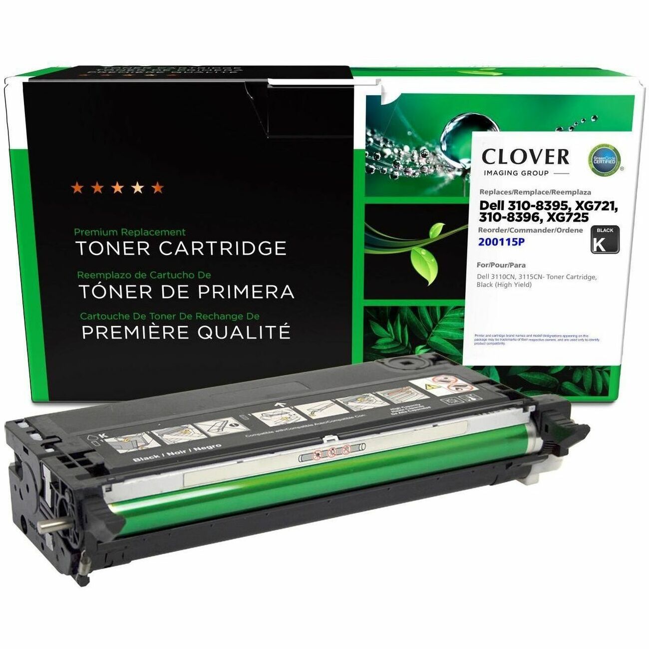 CIG Remanufactured High Yield Laser Toner Cartridge Dell 310-8092, Dell 310-8093, Dell 310-8395, Dell 310-8396, Dell XG721, Dell XG725 - Black - 1 Each