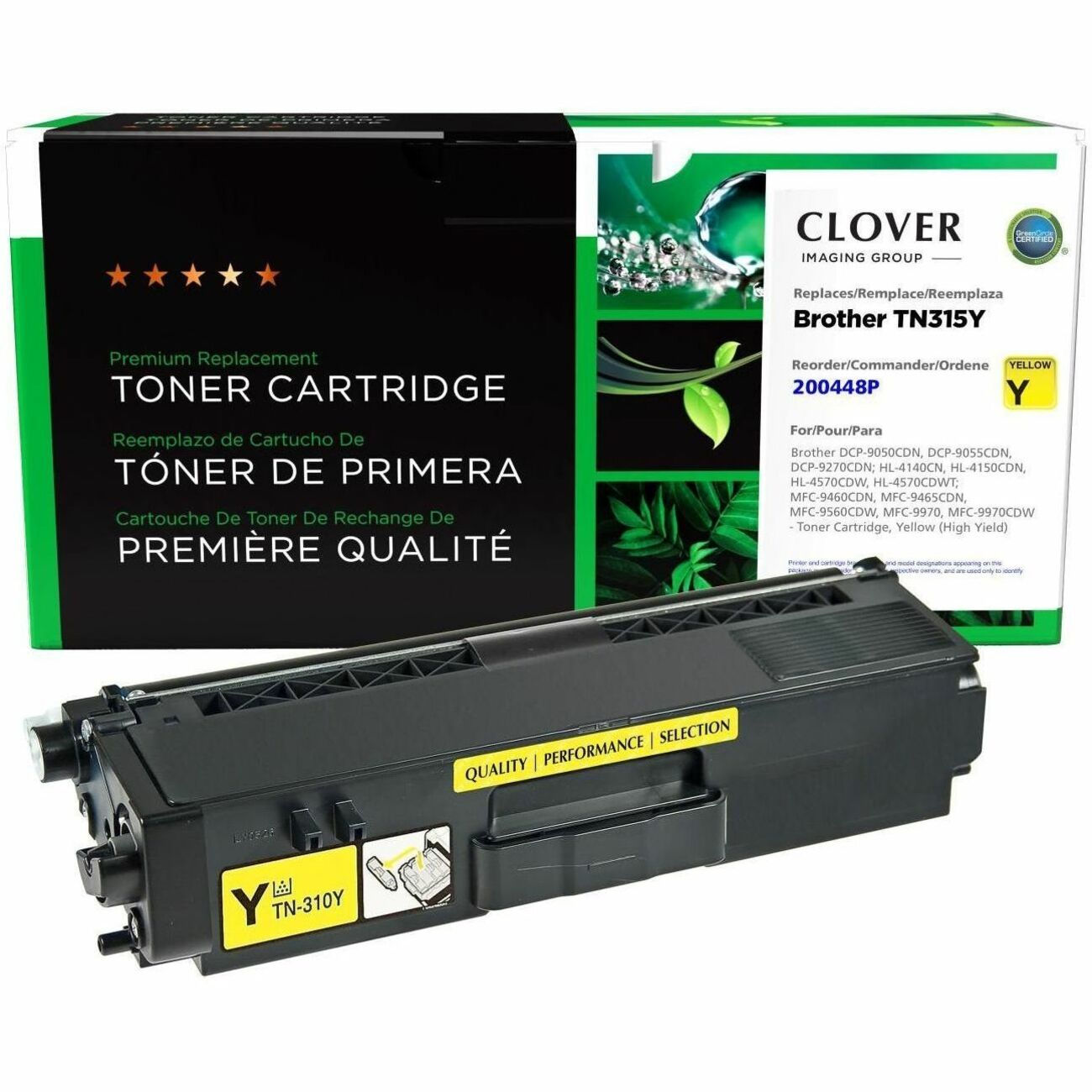 CIG Remanufactured High Yield Laser Toner Cartridge TN315, TN315Y (Brother TN315Y) - Yellow Each