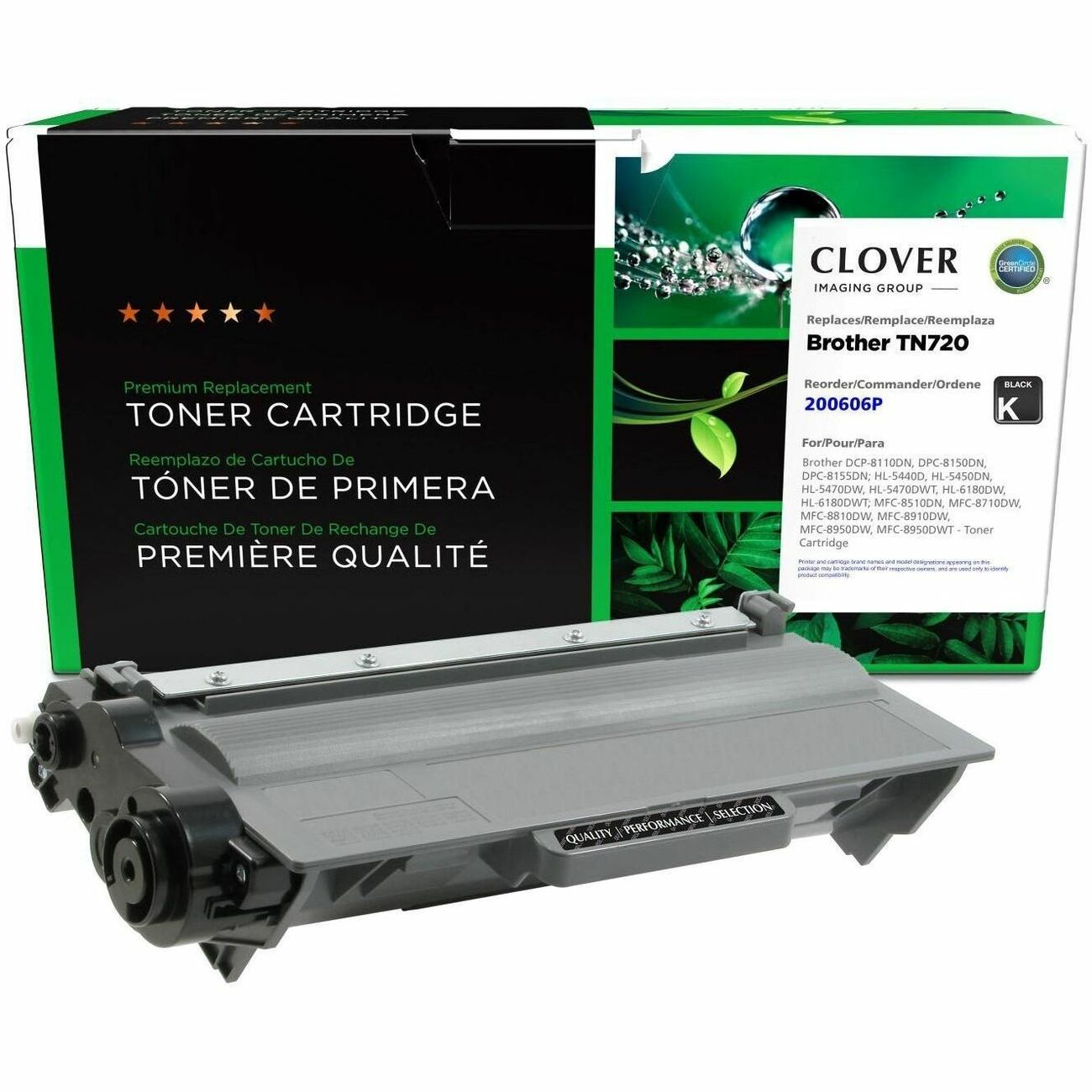 CIG Remanufactured Laser Toner Cartridge Brother TN-3380, Brother TN720 - Black - 1 Each