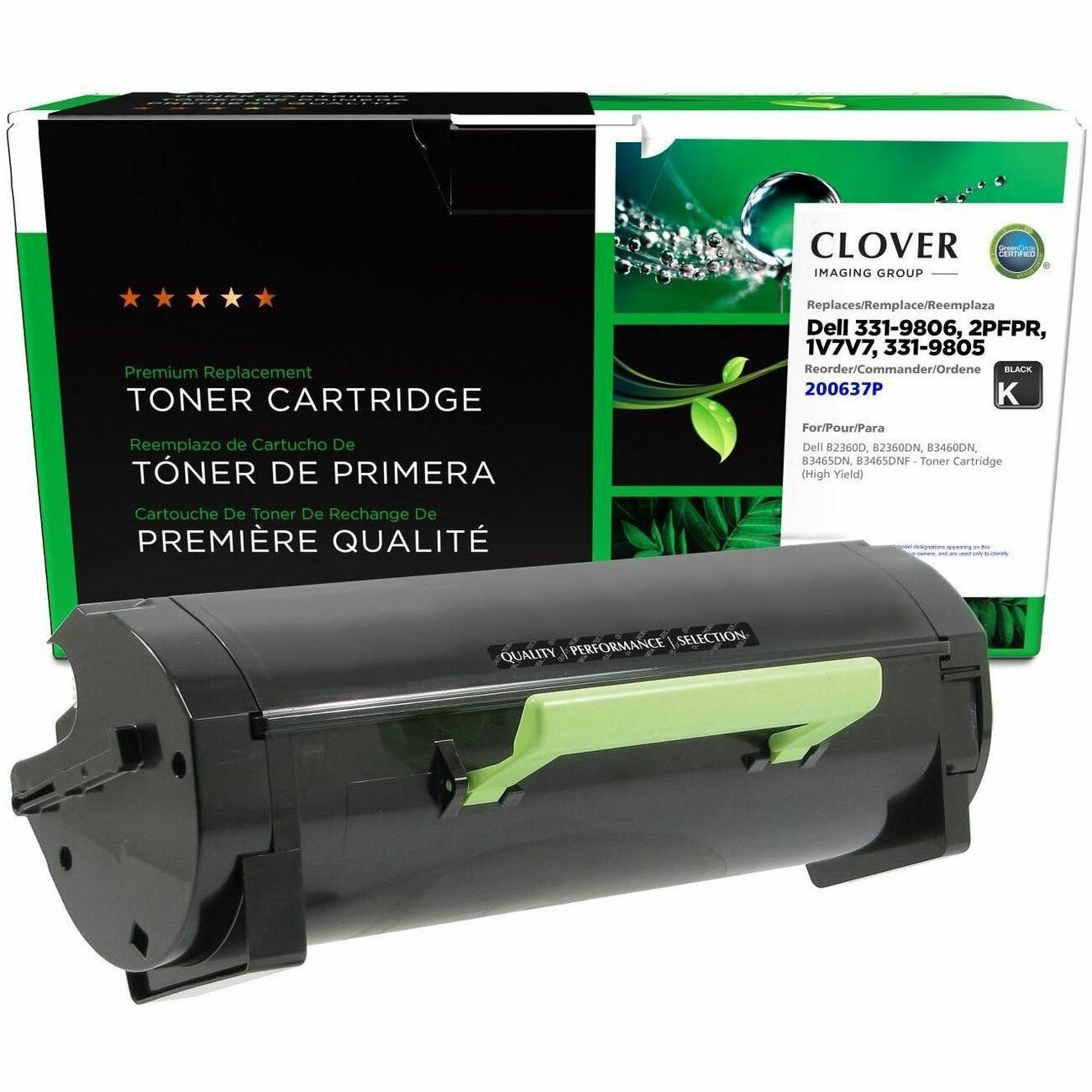 CIG Remanufactured High Yield Laser Toner Cartridge 331-9806, 2PFPR, 1V7V7, 331-9805, C3NTP - Black - 1 Each