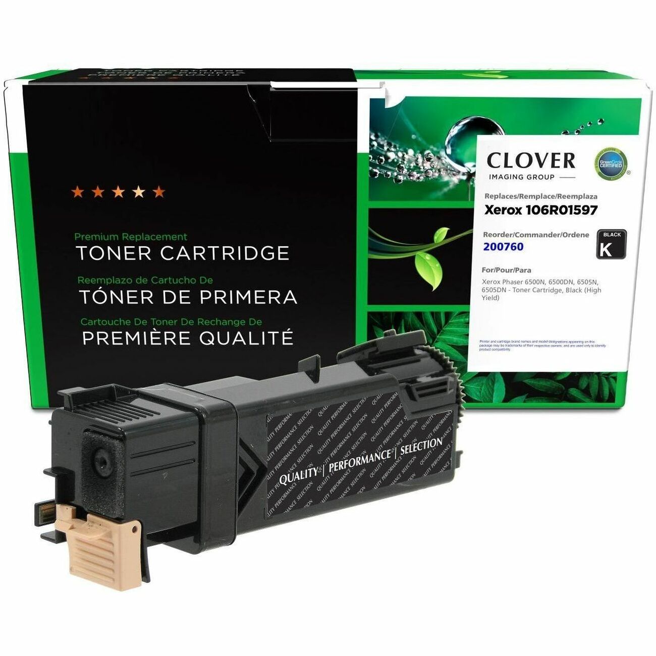 CIG Premium Remanufactured High Yield Laser Toner Cartridge - Single Pack 6500 (Xerox 106R01597, Xerox 106R01604, Xerox 106R1597) - Black - 1 Each