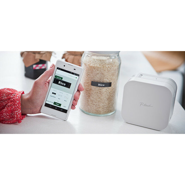 Brother P-touch PTP300BTAD Desktop Thermal Transfer Printer - Monochrome - Label Print - Bluetooth - Wireless LAN - PTP300BTAD