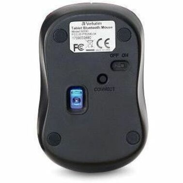 Verbatim Bluetooth&reg; Wireless Tablet Multi-Trac Blue LED Mouse - Garnet - 70240