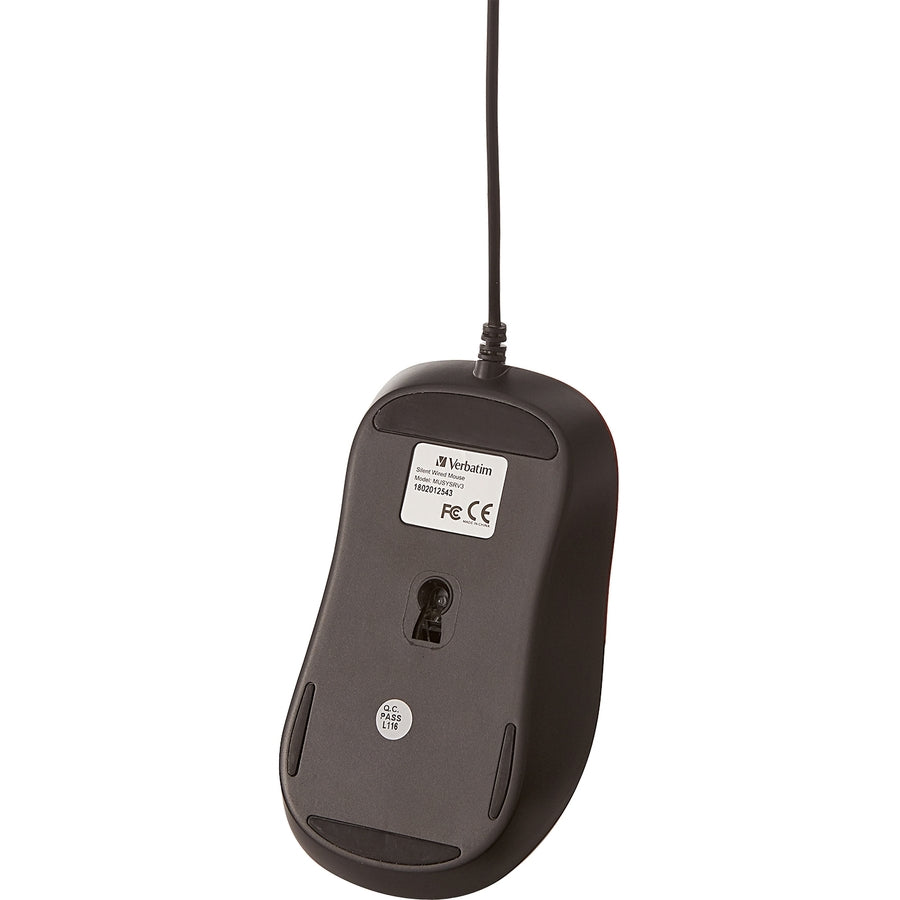 Verbatim Silent Corded Optical Mouse - Red - 70234