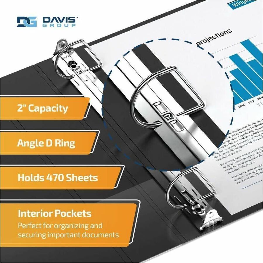 QuickFit PRO Heavy-Duty Single-Touch View Binder, Locking D Rings, 2 Inch, Black - 90031
