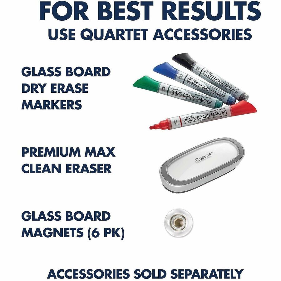 Quartet Infinity Magnetic Glass Dry-Erase Board, White, 48" x 36" - G24836W