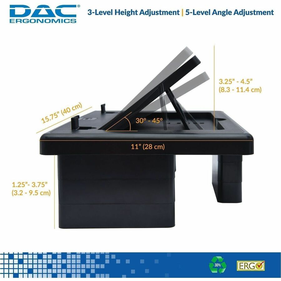 DAC&reg; Stax MP-219 Height and Angle Adjustable Convertible Monitor, Laptop, Printer Stand - 02260