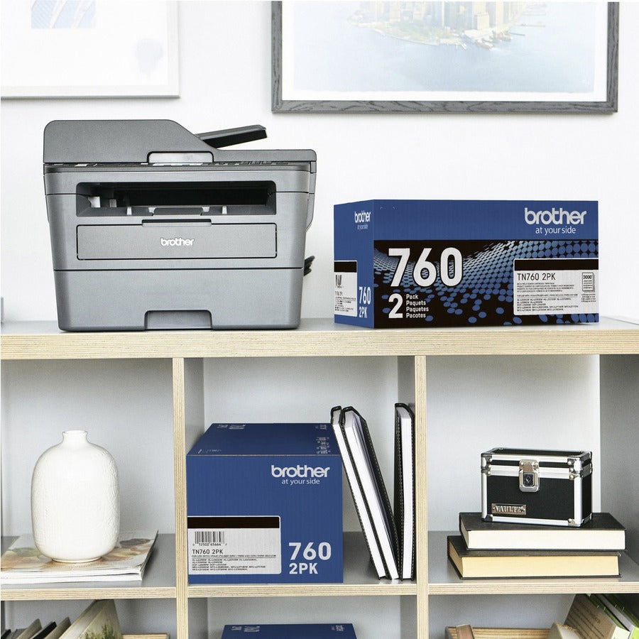 Brother TN760 Original High Yield Laser Toner Cartridge - Twin-pack - Black - 2 / Pack - TN760 2PK