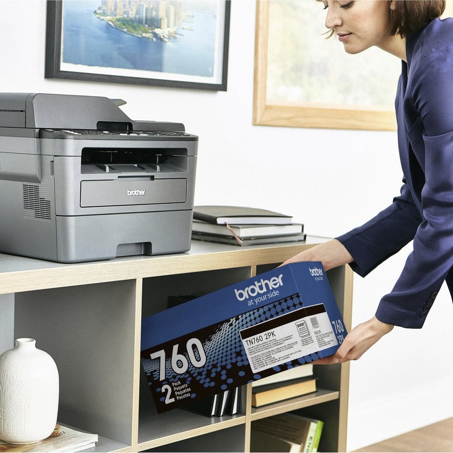 Brother TN760 Original High Yield Laser Toner Cartridge - Twin-pack - Black - 2 / Pack - TN760 2PK