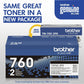 Brother TN760 Original High Yield Laser Toner Cartridge - Twin-pack - Black - 2 / Pack - TN760 2PK