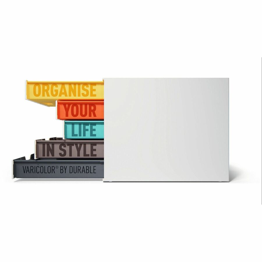 DURABLE VARICOLOR MIX 5 Drawer Desktop Storage Box, White/Multicolor - 762527