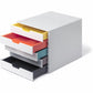 DURABLE VARICOLOR MIX 5 Drawer Desktop Storage Box, White/Multicolor