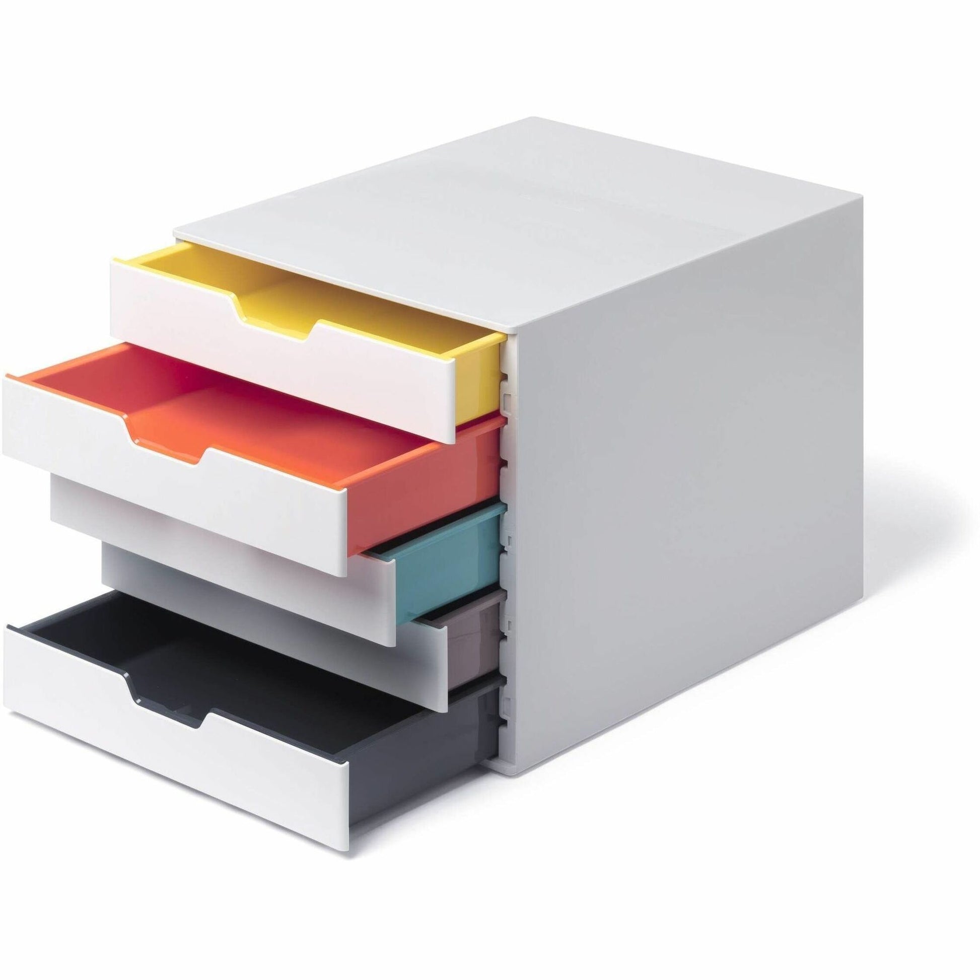DURABLE VARICOLOR MIX 5 Drawer Desktop Storage Box, White/Multicolor