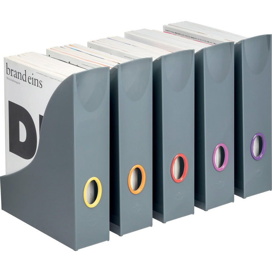 DURABLE VARICOLOR Magazine Rack Set, Gray/Multicolor - 5 pack - 770657