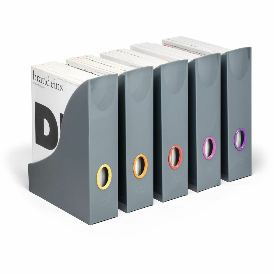 DURABLE VARICOLOR Magazine Rack Set, Gray/Multicolor - 5 pack - 770657