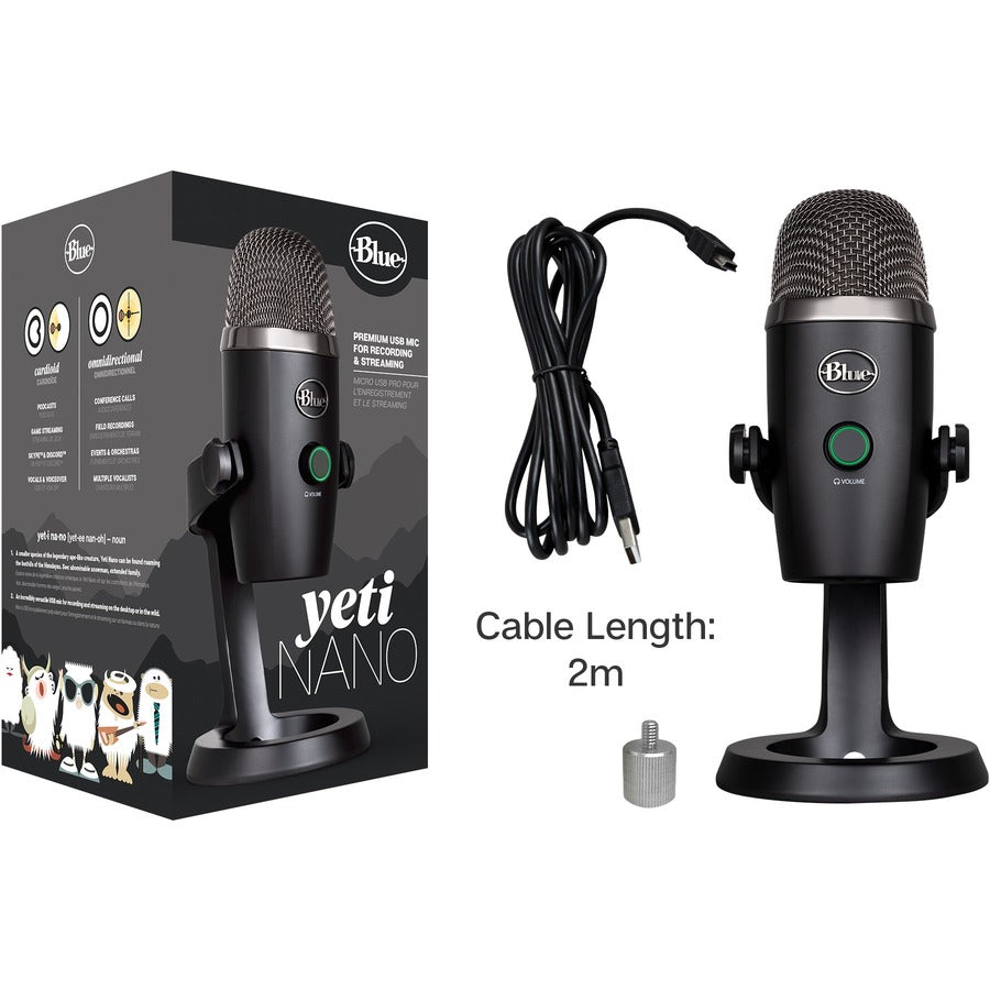 Logitech Yeti Nano Wired Condenser Microphone for Podcasting, Conferencing - Black - 988-000400