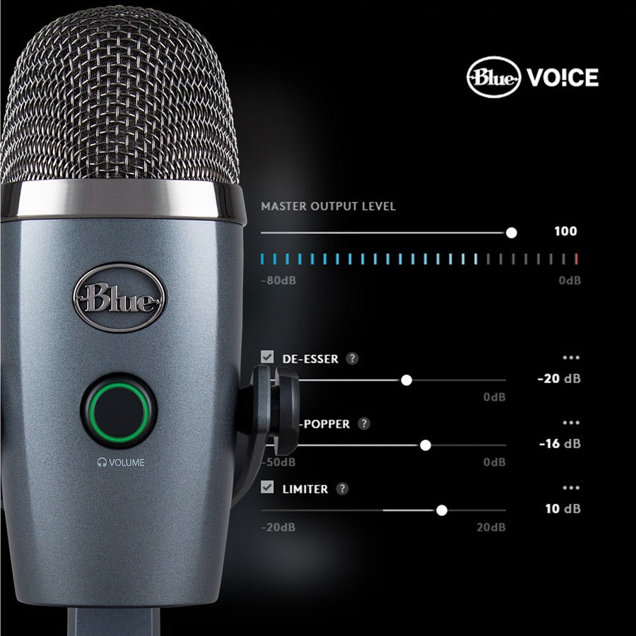 Logitech Yeti Nano Wired Condenser Microphone for Podcasting, Conferencing - Black - 988-000400